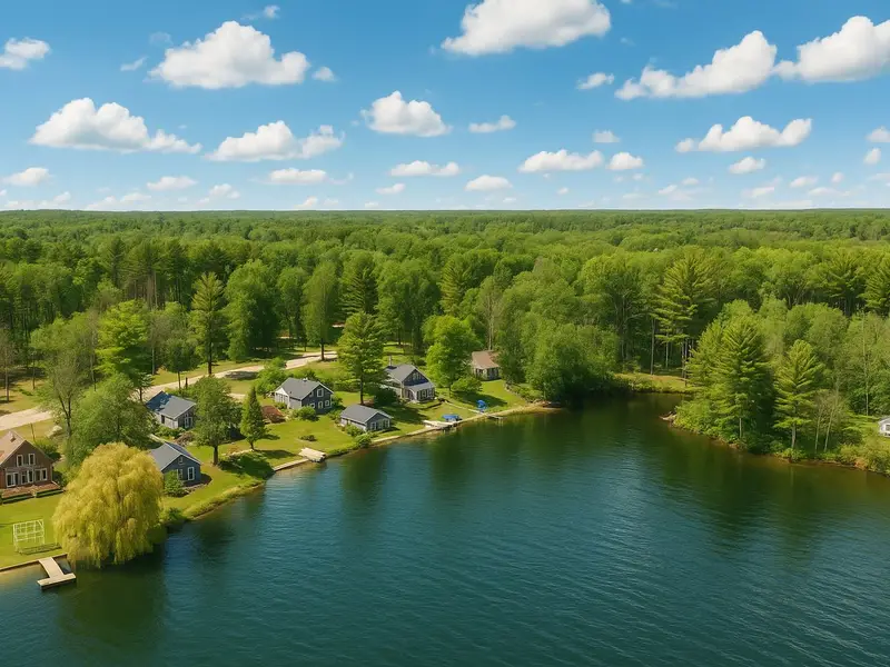 Street view of Woodbeck Lake